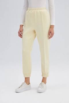 A wholesale clothing model wears 34725 - Scuba Jogger Trousers, Turkish wholesale Pants of Touche Prive