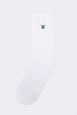 Ein Bekleidungsmodell aus dem Großhandel trägt tou11747-embroidered-socks-white-&-green, türkischer Großhandel  von 