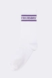 عارض ملابس بالجملة يرتدي tou11755-embroidered-socks-white-&-purple، تركي بالجملة  من 