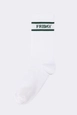 Een kledingmodel uit de groothandel draagt tou12028-embroidered-socks-white-&-green, Turkse groothandel  van 