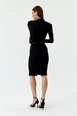Veleprodajni model oblačil nosi tbu10877-midi-pencil-skirt-black, turška veleprodaja  od 
