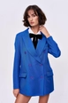 Una modelo de ropa al por mayor lleva 36343-jacket-saxe,  turco al por mayor de 