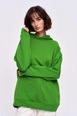 A wholesale clothing model wears 36188-sweatshirt-green, Turkish wholesale  of 