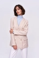 Een kledingmodel uit de groothandel draagt 36339-jacket-beige, Turkse groothandel  van 