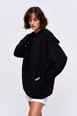 A wholesale clothing model wears 36187-sweatshirt-black, Turkish wholesale  of 
