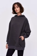 A wholesale clothing model wears 36185-sweatshirt-fume, Turkish wholesale  of 