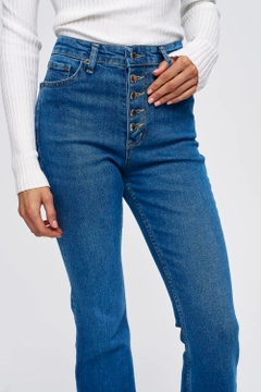 Hurtowa modelka nosi 41145 - Jeans - Blue, turecka hurtownia Dżinsy firmy Tuba Butik