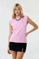 Hurtowa modelka nosi tbu10446-padded-zero-sleeve-women's-pink, turecka hurtownia  firmy 