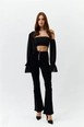 Ein Bekleidungsmodell aus dem Großhandel trägt 41146-jeans-black, türkischer Großhandel  von 