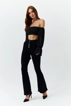 Hurtowa modelka nosi 41146 - Jeans - Black, turecka hurtownia Dżinsy firmy Tuba Butik