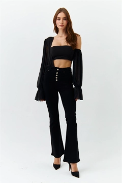 Veleprodajni model oblačil nosi 41146 - Jeans - Black, turška veleprodaja Kavbojke od Tuba Butik