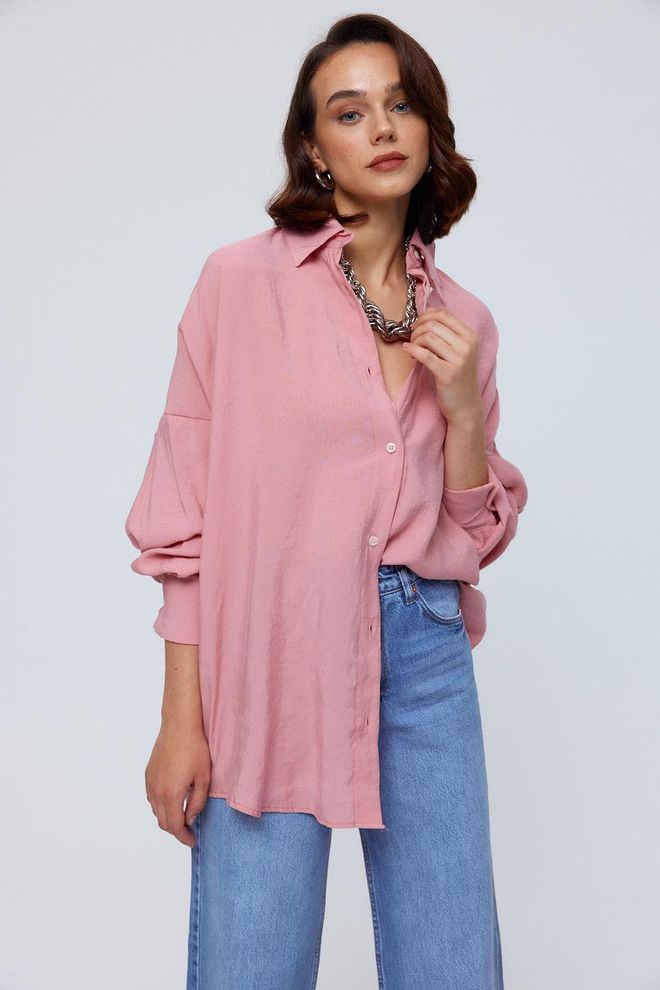 Ilia Oversize Modal Shirt Pink Wholesale Clothing Birthday