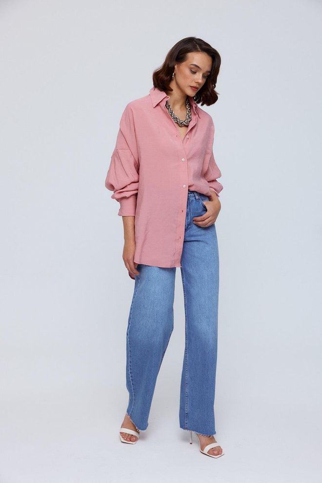 Ilia Oversize Modal Shirt Pink Wholesale Clothing Cotton