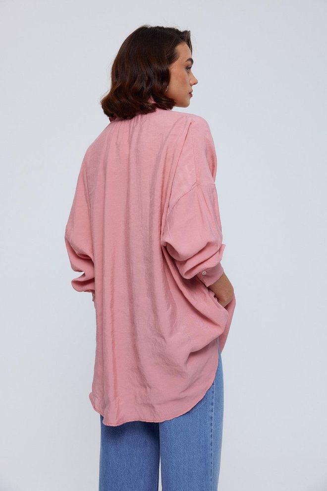 Ilia Oversize Modal Shirt Pink Wholesale Clothing Spring