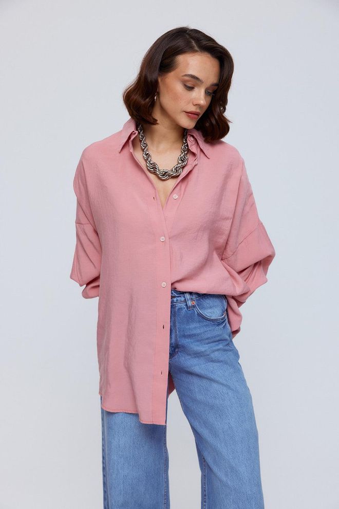 Ilia Oversize Modal Shirt Pink Wholesale Clothing 5