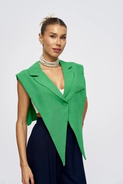Didmenine prekyba rubais modelis devi tbu11905-linen-blend-design-dark-women's-vest-green, {{vendor_name}} Turkiski Liemenė urmu