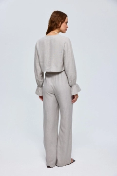 Didmenine prekyba rubais modelis devi tbu12652-bohemian-blouse-trousers-linen-women's-suit-gray, {{vendor_name}} Turkiski Kostiumas urmu