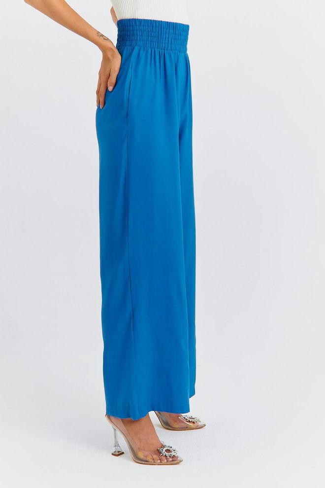Tuba Women's Wide Leg Flowy Trousers Blue Wholesale Clothing Formal
