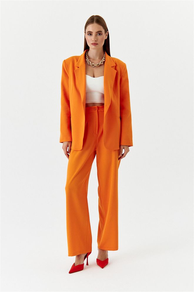 Tuba Pantaloni De Damă Palazzo Cu Talie Înaltă Portocaliu Îmbrăcăminte cu ridicata Zi de naștere