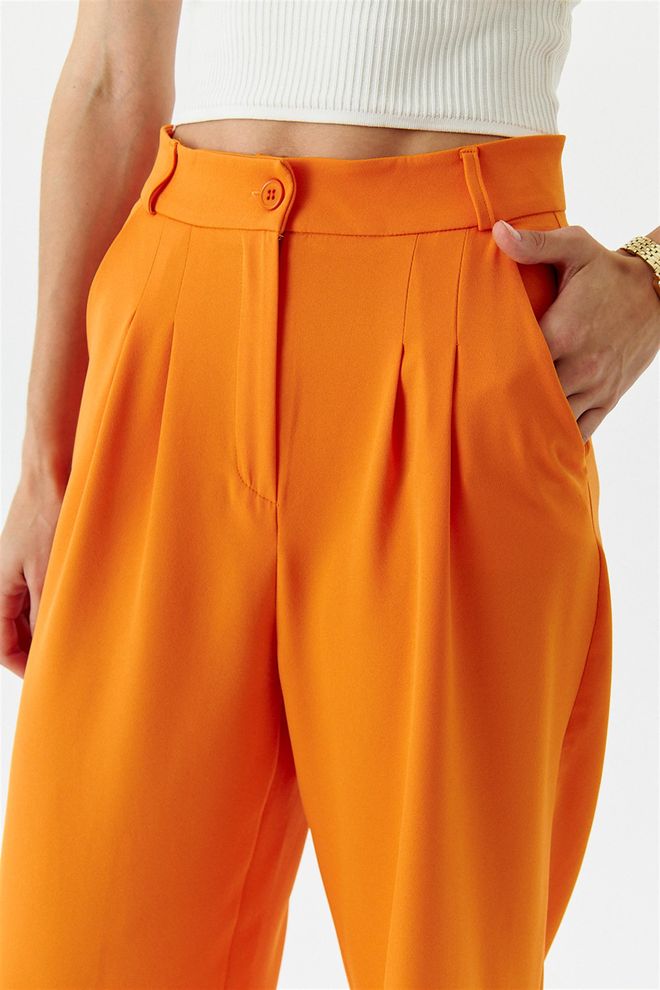 Tuba Pantaloni De Damă Palazzo Cu Talie Înaltă Portocaliu Îmbrăcăminte cu ridicata 6