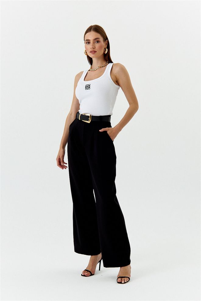 Tuba High Waist Palazzo Women's Trousers Black Wholesale Clothing Birthday