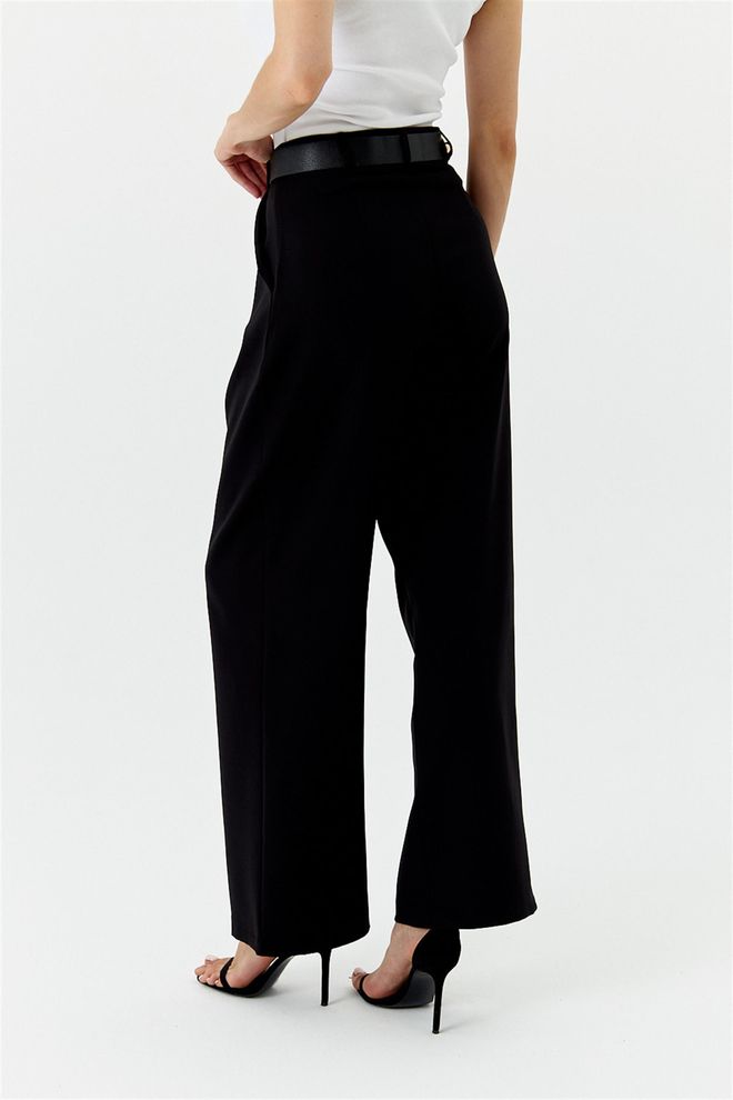 Tuba High Waist Palazzo Women's Trousers Black Wholesale Clothing Fall
