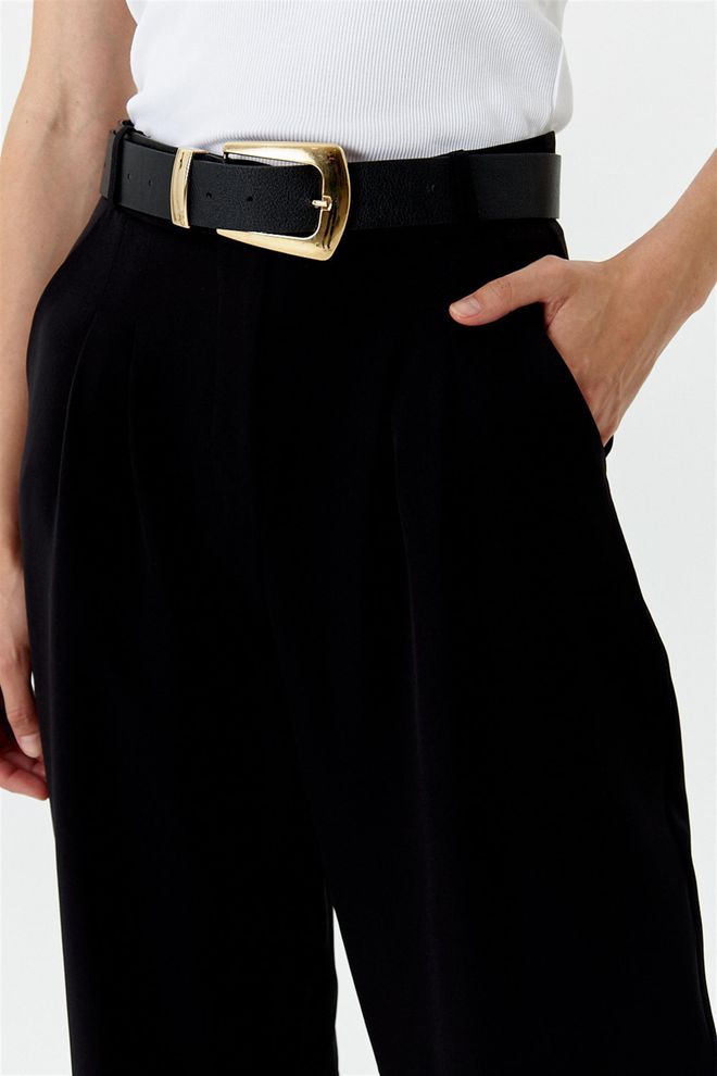 Tuba High Waist Palazzo Women's Trousers Black Wholesale Clothing 6