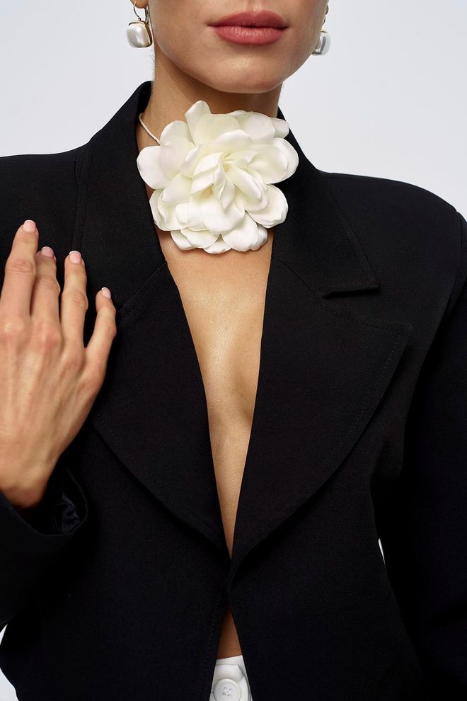 Tuba Padded Blazer Crop Women's Jacket Black Wholesale Clothing 6