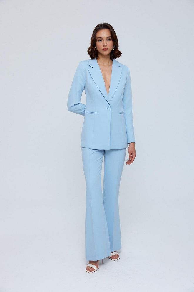 Tuba Costume Femme Pantalon Blazer À Un Bouton Bleu Vêtements en gros Élégant