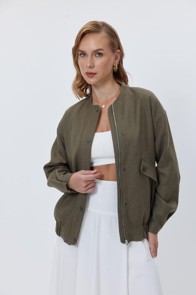 Tuba Giacca Bomber Kaşe Da Donna Cachi Abbigliamento all'ingrosso Casuale