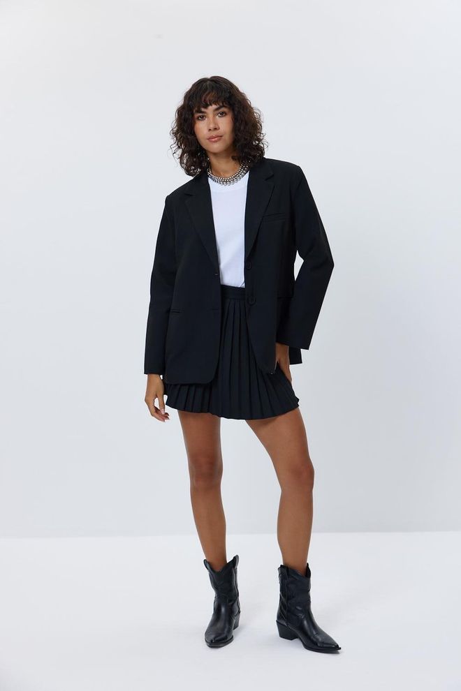 Tuba Giacca Da Donna Blazer Oversize Nera Abbigliamento all'ingrosso Formale