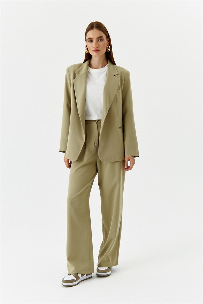 Tuba High Waist Palazzo Women's Trousers Light Khaki Wholesale Clothing Birthday