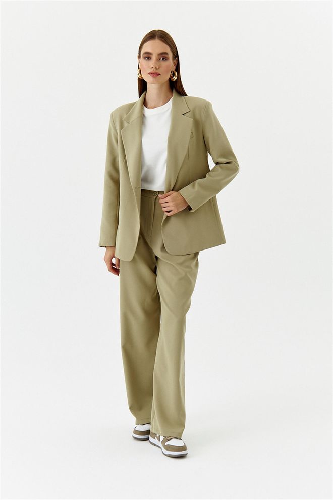 Tuba High Waist Palazzo Women's Trousers Light Khaki Wholesale Clothing Polyester