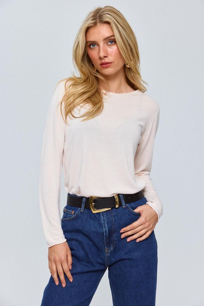 Tuba Fine Knitwear Γυναικεία Μπλούζα Κρέμα Χονδρικό εμπόριο ενδυμάτων Casual