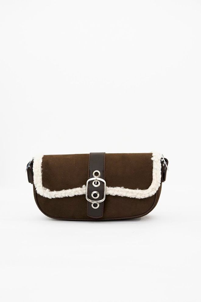 Tuba Bolsa De Ombro Feminina Nia Plush Detalhada Escura Roupas por atacado 0