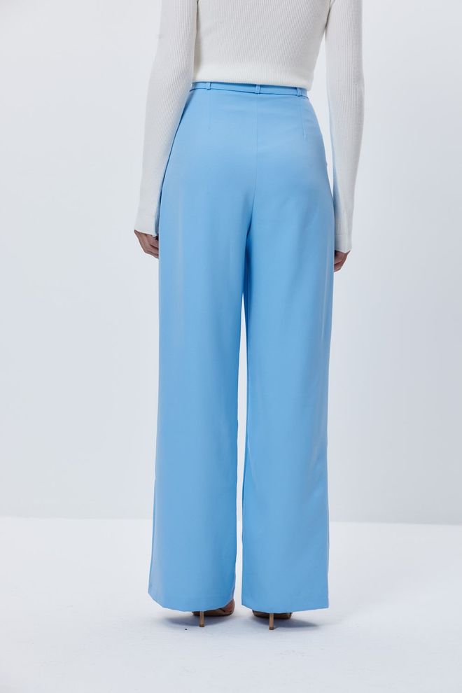 Tuba Šípkové Nohavice Palazzo S Vysokým Pásom – Modré Veľkoobchod s oblečením Formálny