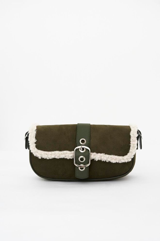 Tuba Bolsa De Ombro Feminina Nia Plush Detalhada Cáqui Roupas por atacado 0