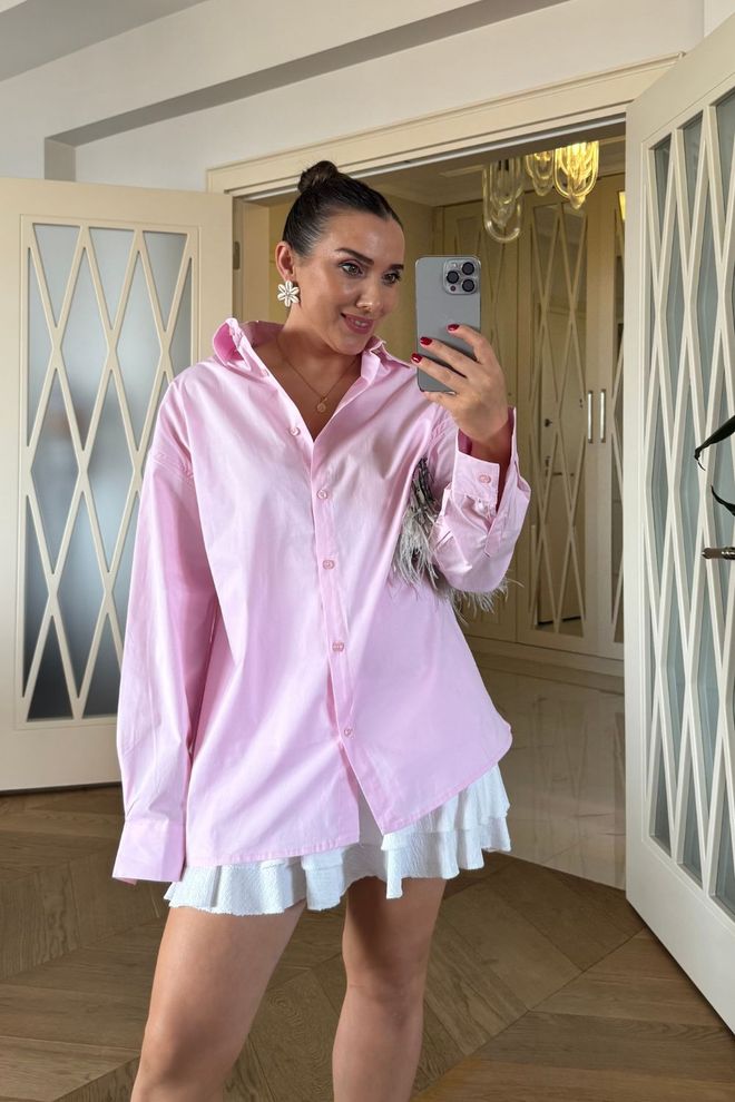 Tuba Camicia Da Donna Basic Poplin Rosa Abbigliamento all'ingrosso Casuale