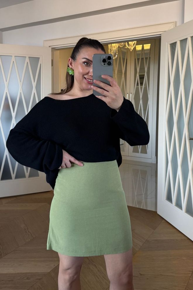 Tuba Suéter Feminino Básico De Malha Sazonal Preto Roupas por atacado Casual