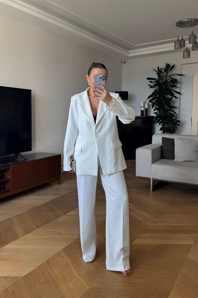 Tuba Women's One Button Jacket White Wholesale Clothing 6