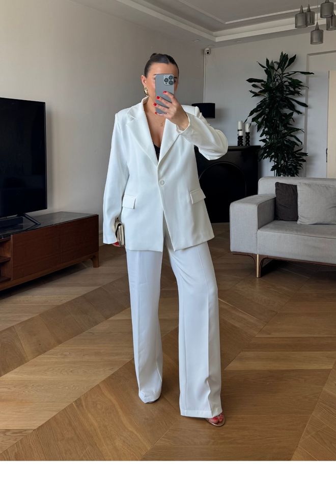 Tuba Women's One Button Jacket White Wholesale Clothing 5