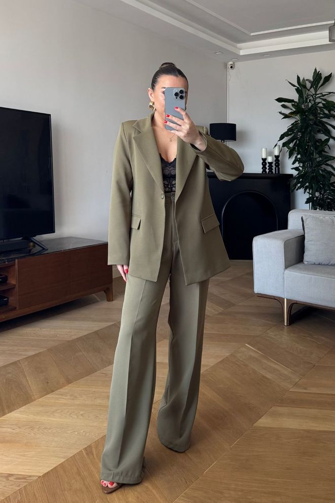 Tuba Women's One Button Jacket Khaki Wholesale Clothing 2