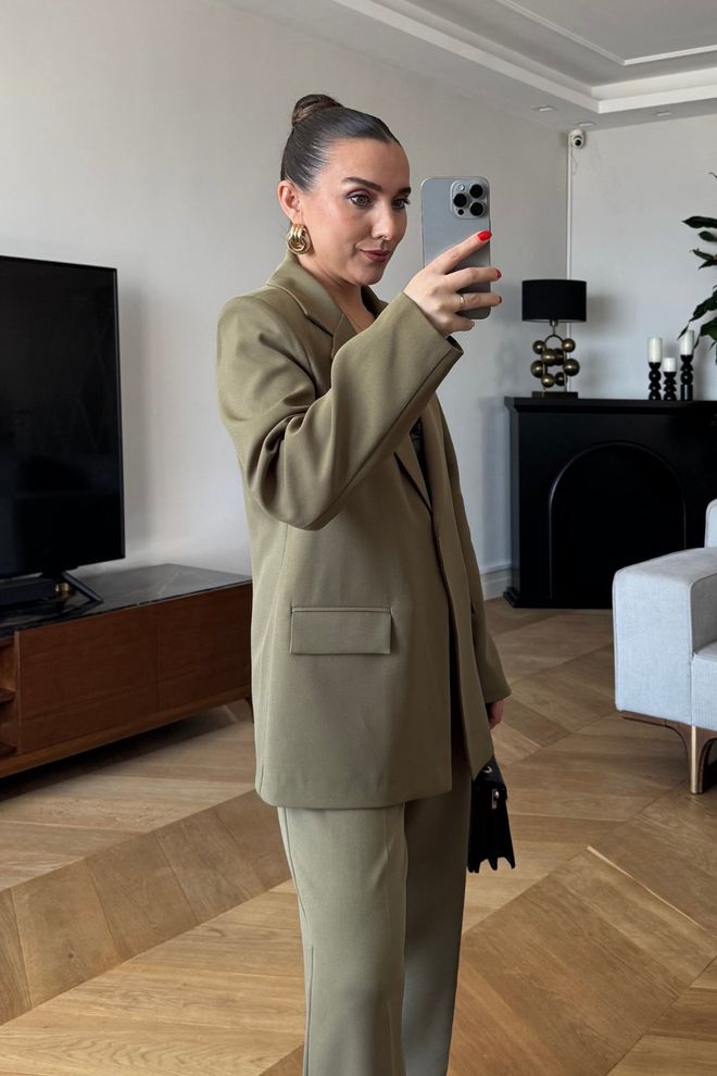 Tuba Women's One Button Jacket Khaki Wholesale Clothing Fall