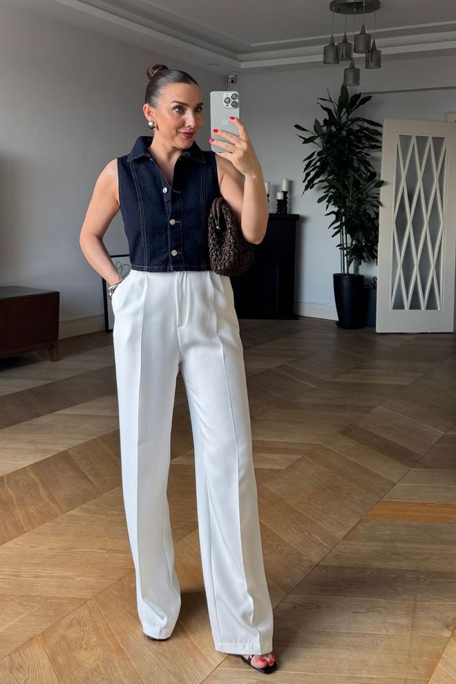 Tuba Dżinsowa Krótka Kamizelka Damska Dark Navy Hurtowa sprzedaż odzieży Casual