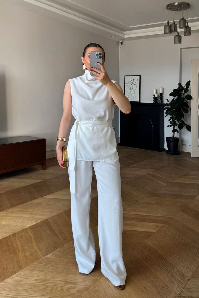Tuba Ensemble Élégant Formel Blanc Vêtements en gros Formel
