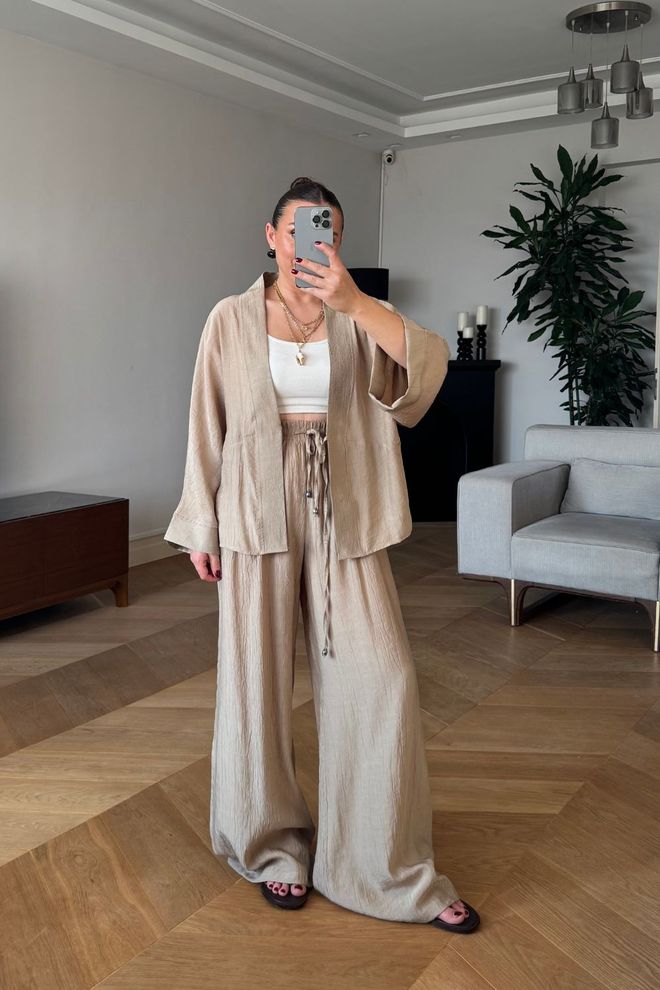 Tuba Ensemble Beige Décontracté Boho Élégant Modeste Vêtements en gros Modeste