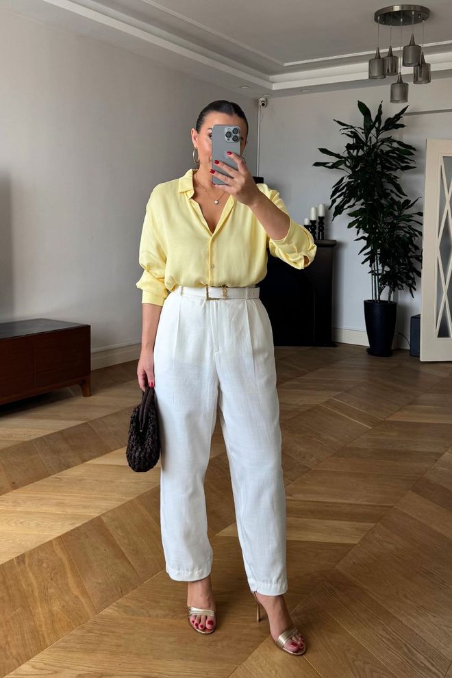 Tuba Pantalon Blanc Fuselé/conique Vêtements en gros Décontracté