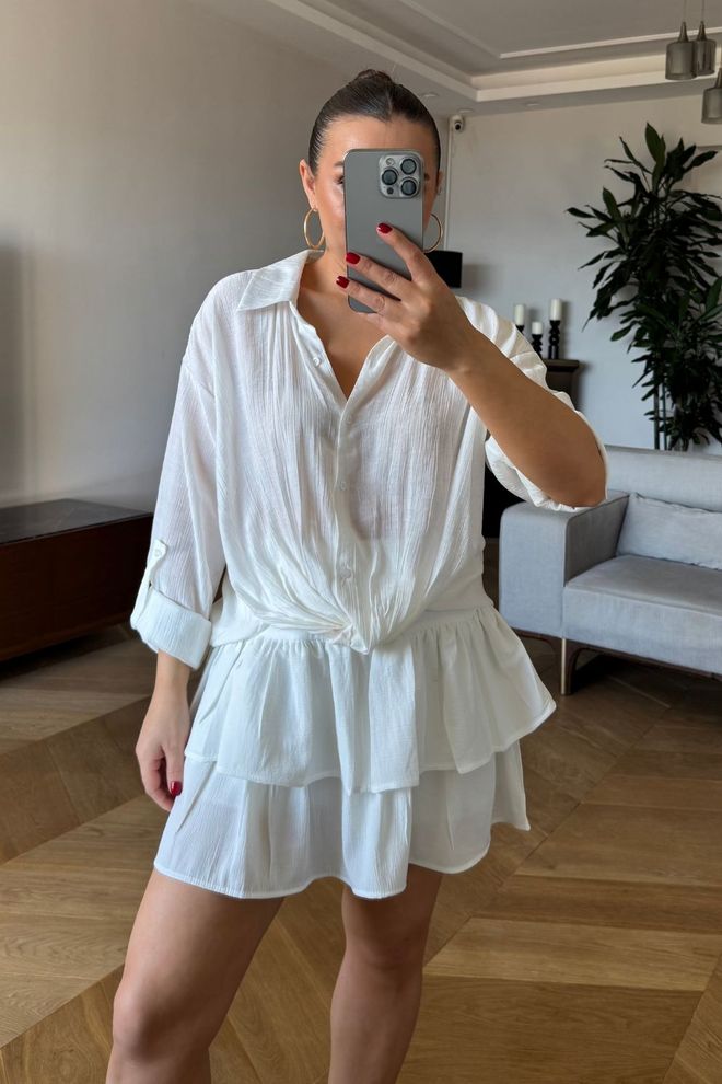 Tuba Ασπρο Casual Κομψό Απλό Πουκάμισο Χονδρικό εμπόριο ενδυμάτων Απλό
