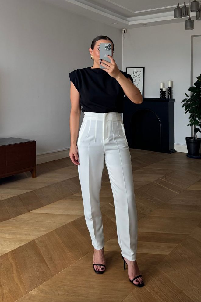 Tuba Pantalon Blanc Élégant Formel Vêtements en gros Formel