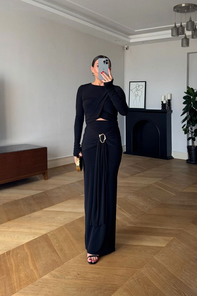 Tuba Комплект Черно Елегантен Глем Макси Пола Дрехи на едро 5